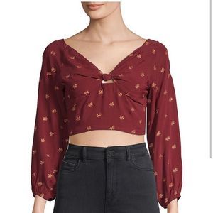 NWT Raga long sleeve cropped top cut out